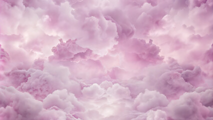 Fototapeta premium Pink fluffy clouds in a dreamy sky background for serene and whimsical designs copy space