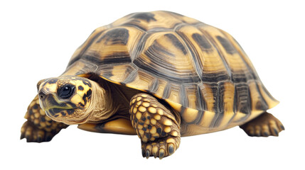Fototapeta premium PNG Close Up of a Turtle with a Detailed Shell Pattern Isolated on Transparent Background