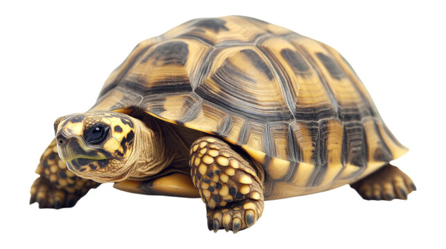 PNG Close Up of a Turtle with a Detailed Shell Pattern Isolated on Transparent Background