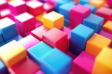 Fototapeta premium Colorful Cubes on Table