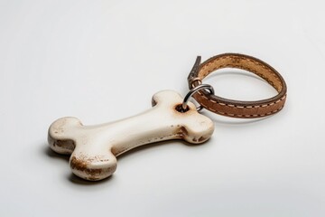 Dog Bone Keychain Leather Strap
