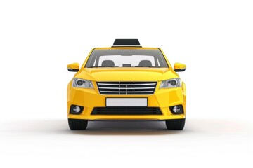 Fototapeta premium Yellow Taxi Cab on White Background