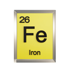 Iron front - Periodic Table Element, Scientific and Educational Use, Transparent and Translucent...