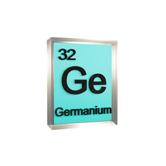 Germanium side - Periodic Table Element, Scientific and Educational Use, Transparent and Translucent Design, 3D Render