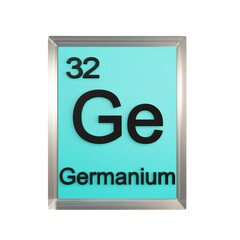 Germanium front - Periodic Table Element, Scientific and Educational Use, Transparent and...