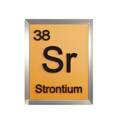 Strontium front - Periodic Table Element, Scientific and Educational Use, Transparent and...