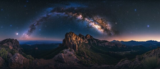 A beautiful night sky with a large milky way