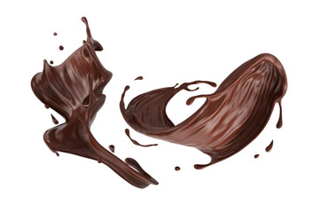chocolate splash isolated on white