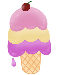 ice cream with cherry