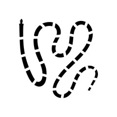 tapeworm parasite glyph icon vector. tapeworm parasite sign. isolated symbol illustration