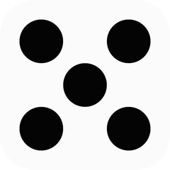 White dice and black dots. Dice icon. Roll the dice. Dice Number set