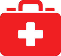Medical First Aid Box Icon Vector Illustration - Essential Healthcare Silhouette Design for Emergency Logo, Background, and Texture (EPS 10
