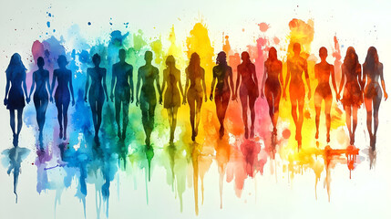 A colorful silhouette art piece representing diversity and unity.