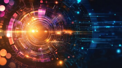 Fototapeta premium Abstract futuristic electronic circuit technology background 