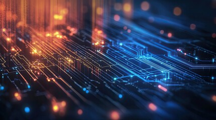 Obraz premium Abstract futuristic electronic circuit technology background 