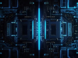 Fototapeta premium Blue circuit board
