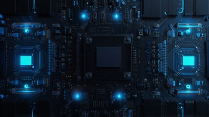Fototapeta premium Blue circuit board