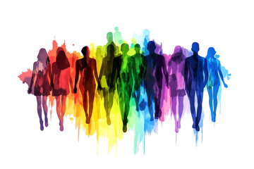 Obraz premium Multicultural group of people. Illustration. 