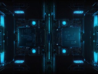 Fototapeta premium Blue circuit board