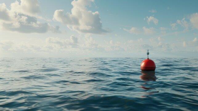 Red Buoy in Ocean
