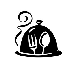 Restaurant or cafe simple logo. Food service, cooking concept symbol sign