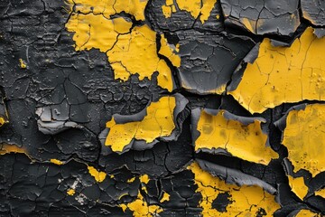 Obraz premium Yellow and Black Paint Close-Up