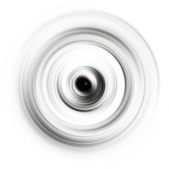 Colorful radial motion effect. Abstract rounded background. Color curves and sphere.