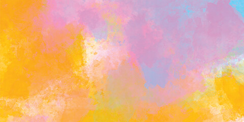Colorful and bright watercolor background texture with grunge watercolor splashes, Watercolor background in blue pink and green colors, colorful painted background texture.