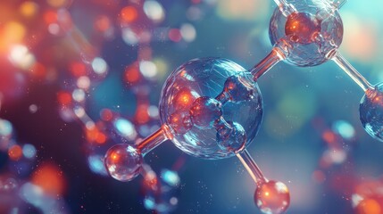 k. High-tech germs and viruses representation in a lab setting: Molecular bubble structure for scientific visualizations.