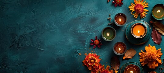 Diwali Website Homepage Design with Diyas, Lanterns, and Decorative Elements Highlighting Festive Products