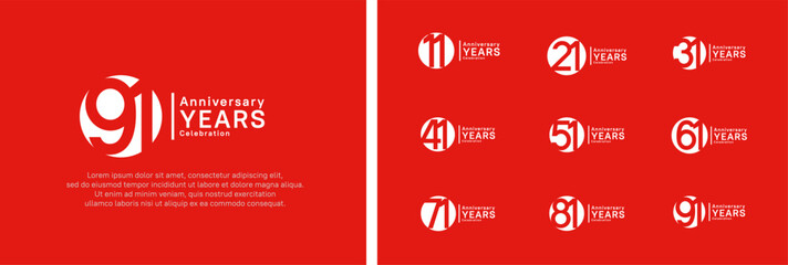 anniversary logotype set. vector design white color can be use for celebration moment