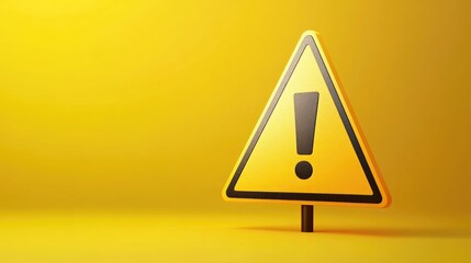 Yellow warning sign with black exclamation mark