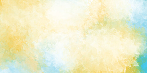 Yellow watercolor background for your design, Yellow watercolor vector art background for cards, flyer, poster, banner and cover design. 