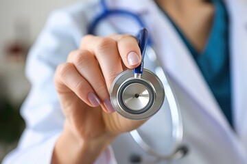 Female Doctor Holding Stethoscope