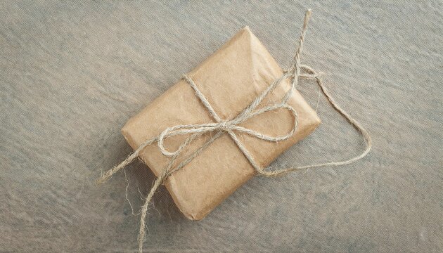 Package wrapped in packaging paper and old string