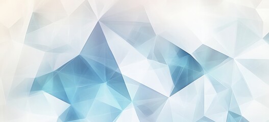 Obraz premium Geometric background with low-poly shapes. The colors include pastel whites and blues with hints of gray for contrast. This print would be suitable as wallpaper or textile material
