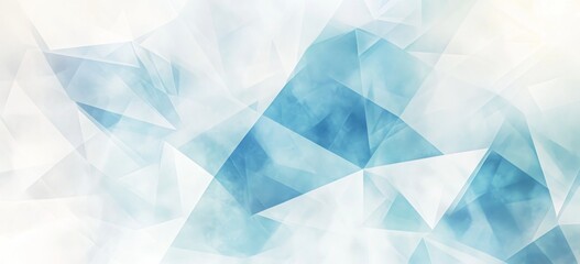 Obraz premium Geometric background with low-poly shapes. The colors include pastel whites and blues with hints of gray for contrast. This print would be suitable as wallpaper or textile material