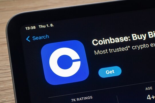 App store with Coinbasemobile application for iOS for trading and storing cryptocurrencies