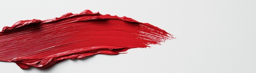 Red paint stroke on a white background, perfect for artistic designs.