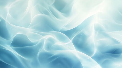 Obraz premium Simple and soft background, primarily in light blue and white tones, featuring subtle flow and gradient colors, with gentle lines and overlapping light effects
