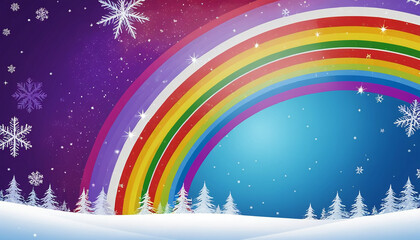 Naklejka premium Rainbow Christmas Background