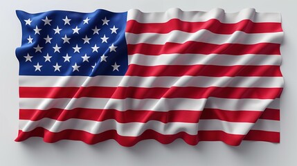 Obraz premium American flag on white background symbolizing national pride and unity