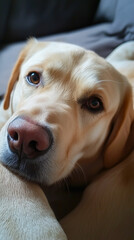 A cute dog close-up shot generated by AI