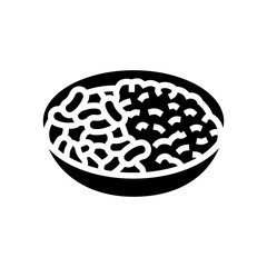 rice and beans vegan food glyph icon vector. rice and beans vegan food sign. isolated symbol illustration