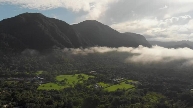 clouds in the mountains Drone Valle de Anton