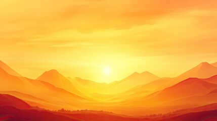 Obraz premium Evening sunshine background. Yellow orange sky colors landscape. Incredible dramatic sky