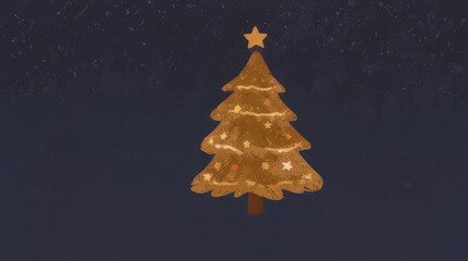 Snow covered Christmas tree in winter