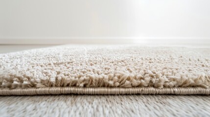 Close Up of a Soft Cream Shag Carpet