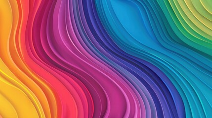 Vibrant Flowing Waves, a mesmerizing display of abstract rainbow patterns, showcasing fluid, organic shapes that evoke a sense of dynamic energy and colorful movement.