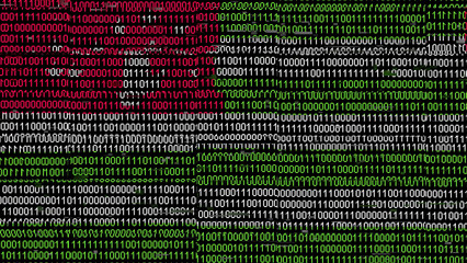 Binary code on flag of Abhkazia. Program source code or Hacker concept on Abhkazian flag. Abhkazia...